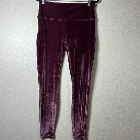 LULULEMON Wunder Under Velvet Lounge Leggings Size 12 HighRise Y2K Stretch 28” - Picture 4 of 16